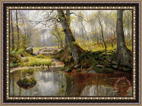 Peder Mork Monsted A Tranquil Pond Framed Painting