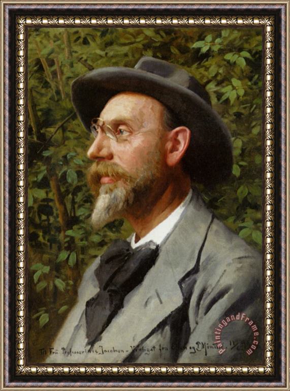 Peder Mork Monsted Portraet Af Professor Jacobsen Framed Painting