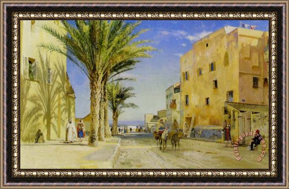 Peder Mork Monsted Street in Algiers Framed Painting
