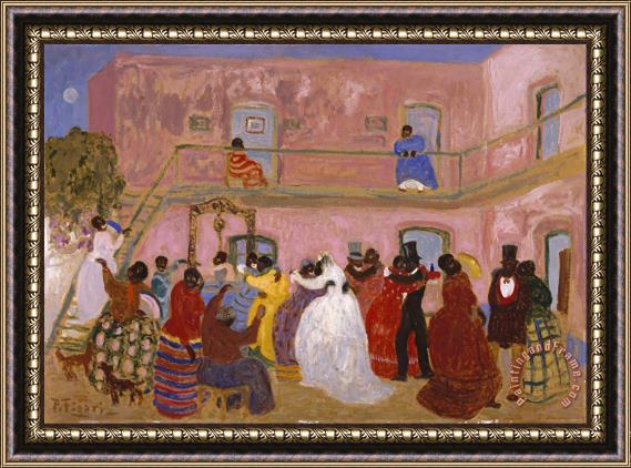 Pedro Figari Off for The Honeymoon Framed Painting