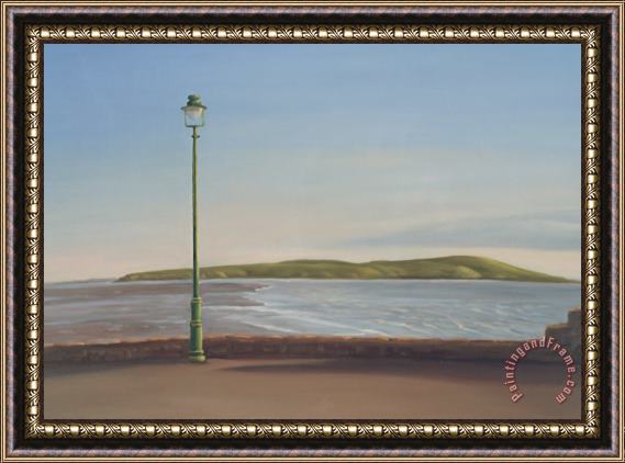 Peter Breeden Lamppost And Brean Down Framed Painting