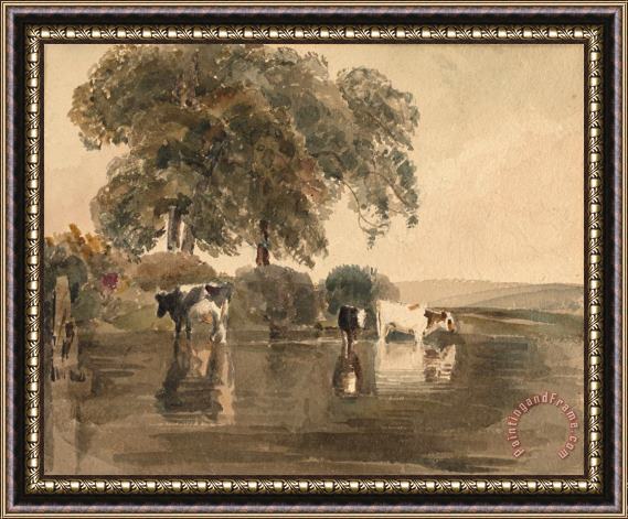 Peter de Wint Cows in a Pool Framed Painting