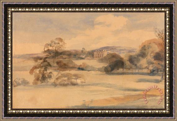Peter de Wint Landscape with Country House Framed Print