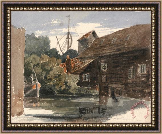 Peter de Wint Mill at Teddington on The Thames Framed Painting