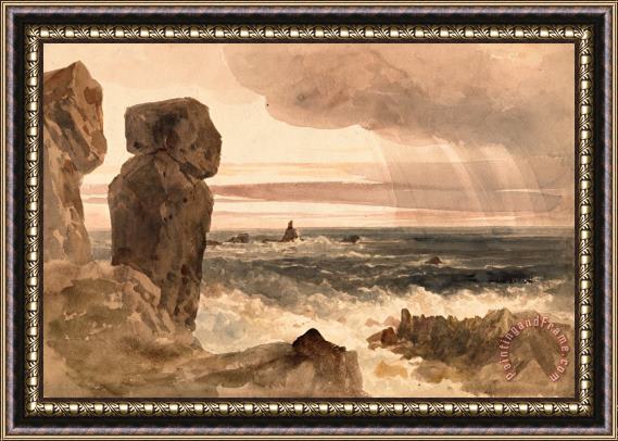 Peter de Wint Seascape with Rocks Lizard, Cornwall Framed Print