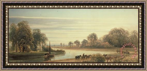 Peter de Wint Walton on Thames Framed Painting