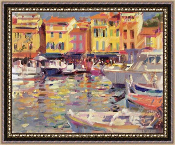 Peter Graham Harbor at Cassis Framed Painting