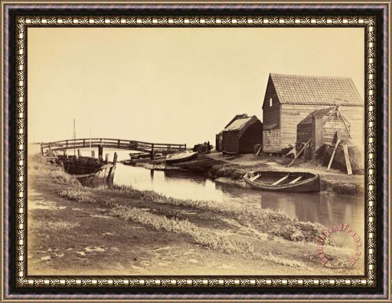 Peter Henry Emerson Tidal Creek And Old Warehouses South of Southwold, Suffolk Framed Print