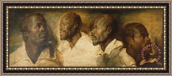 Peter Paul Rubens Four Studies of a Male Head Framed Painting