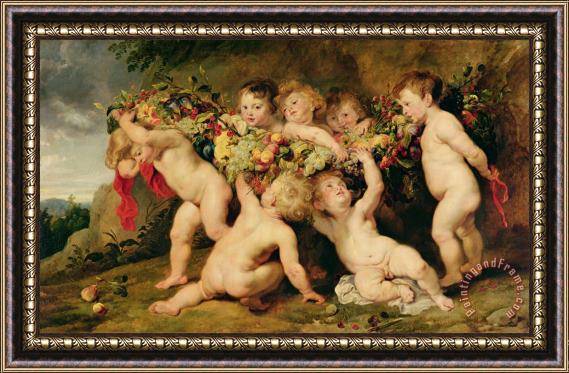 Peter Paul Rubens Garland of Fruit Framed Painting