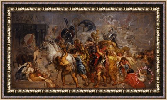 Peter Paul Rubens Ingresso Trionfale Di Enrico IV a Parigi Framed Painting