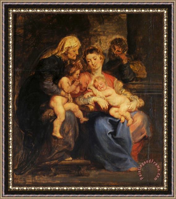 Peter Paul Rubens La Sagrada Familia Con Santa Isabel Y San Juan Framed Painting