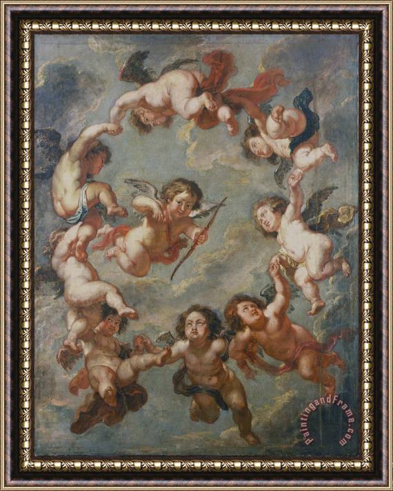 Peter Paul Rubens Putti a Ceiling Decoration Framed Painting