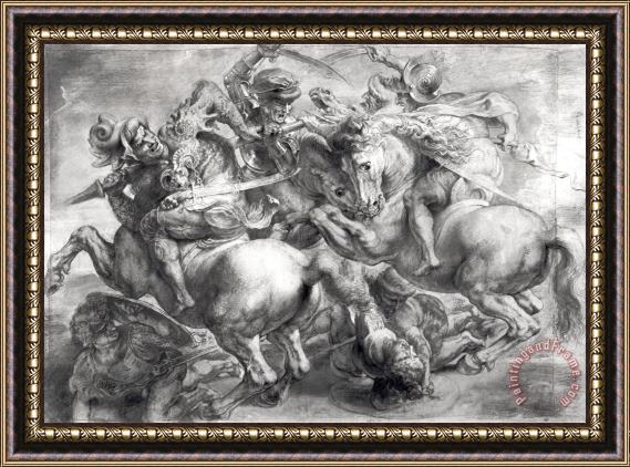 Peter Paul Rubens The Battle of Anghiari After Leonardo Da Vinci (1452 1519) Framed Print