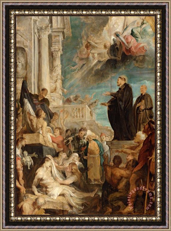 Peter Paul Rubens The Miracles of St. Francis Xavier, Modello Framed Print