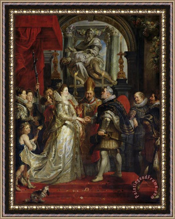 Peter Paul Rubens The Proxy Marriage of Marie De Medici (1573 1642) And Henri IV (1573 1642) 5th October 1600 Framed Painting