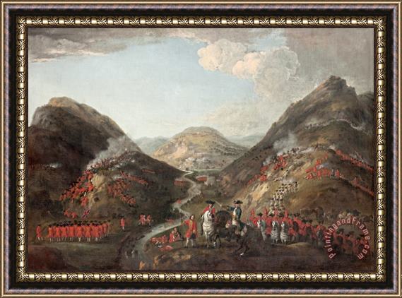 Peter Tillemans The Battle of Glenshiel 1719. Figures Probably Include Lord George Murray, C 1700 Framed Painting