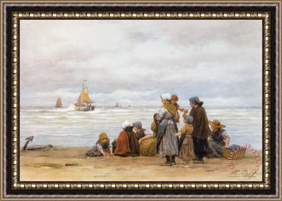 Philippe Lodowyck Jacob Sadee The Departure of The Fishing Fleet Framed Painting
