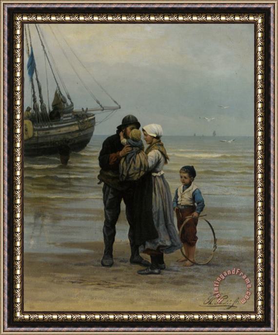Philippe Lodowyck Jacob Sadee The Farewell Framed Painting