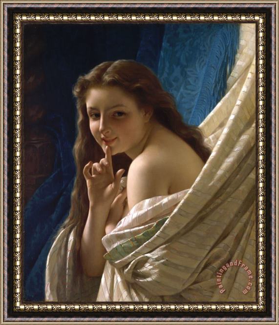 Pierre Auguste Cot Portrait of a Young Woman Framed Painting