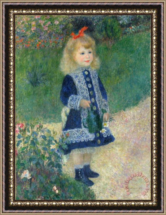 Pierre Auguste Renoir A Girl With A Watering Can Framed Painting