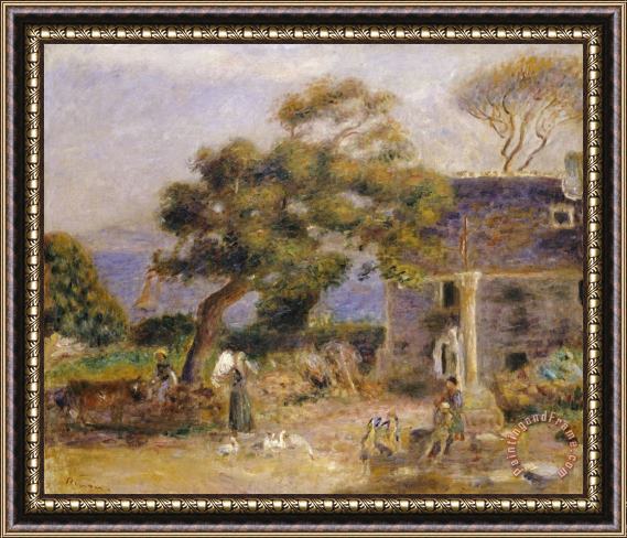 Pierre Auguste Renoir A View of Treboul Framed Painting