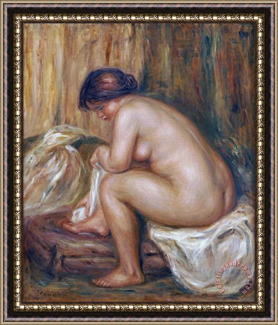 Pierre Auguste Renoir After The Bath Framed Painting