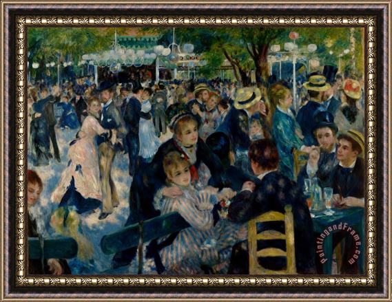 Pierre Auguste Renoir Bal Du Moulin De La Galette, Montmartre Framed Painting