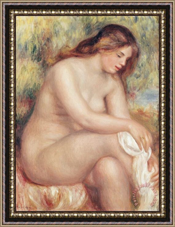 Pierre Auguste Renoir Bather Drying Herself Framed Painting