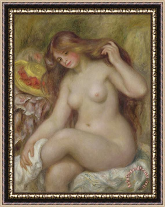 Pierre Auguste Renoir Bather Framed Painting