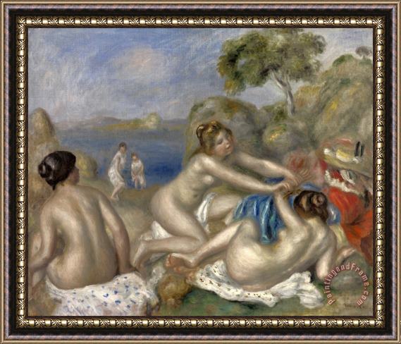 Pierre Auguste Renoir Bathers Playing with a Crab (trois Baigneuses Au Crabe) Framed Painting