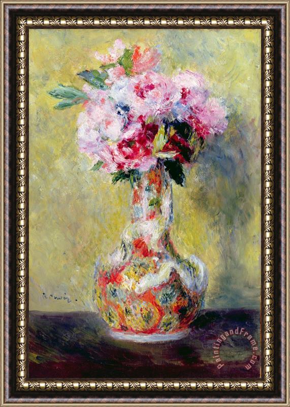 Pierre Auguste Renoir Bouquet in a Vase Framed Print