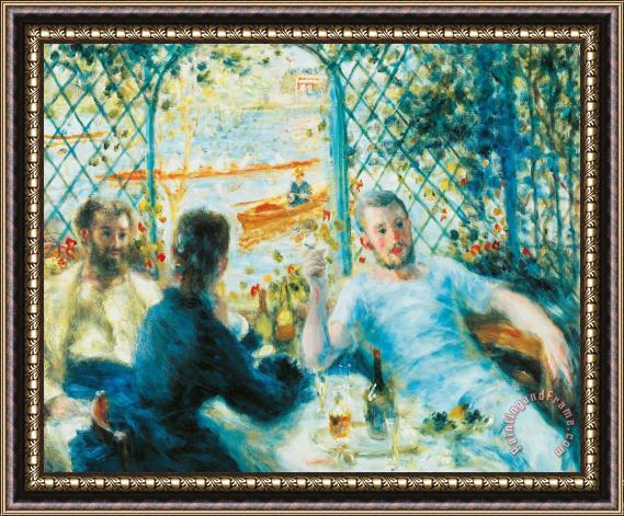 Pierre Auguste Renoir Breakfast By The River Framed Painting