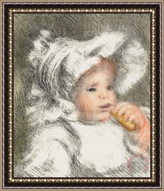 Pierre Auguste Renoir Child With A Biscuit Framed Painting