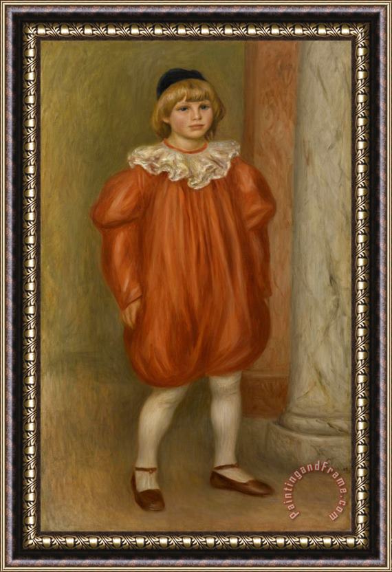 Pierre Auguste Renoir Claude Renoir in Clown Costume Framed Print