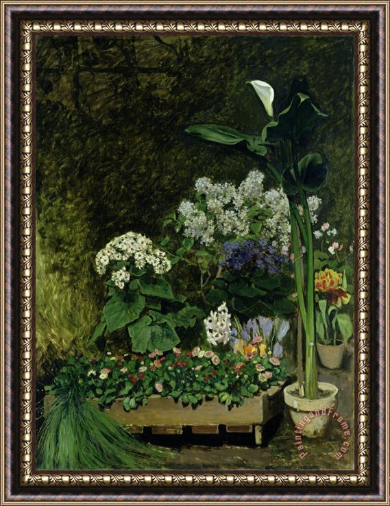 Pierre Auguste Renoir Flowers in a Greenhouse Framed Print