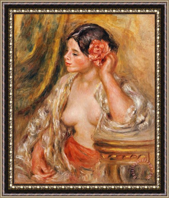 Pierre Auguste Renoir Gabrielle a sa Coiffure Framed Painting
