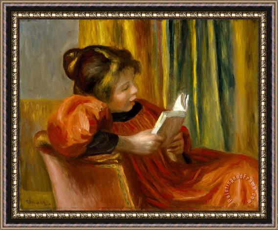 Pierre Auguste Renoir Girl Reading, C. 1890 Framed Painting