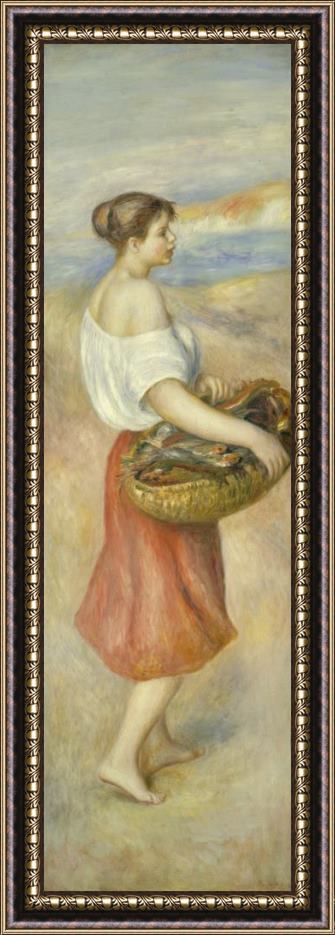 Pierre Auguste Renoir Girl with a Basket of Fish (la Marchande De Poissons) Framed Painting