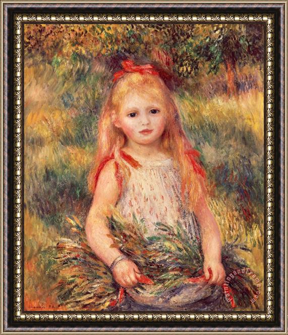 Pierre Auguste Renoir Girl With Sheaf Of Corn Framed Print