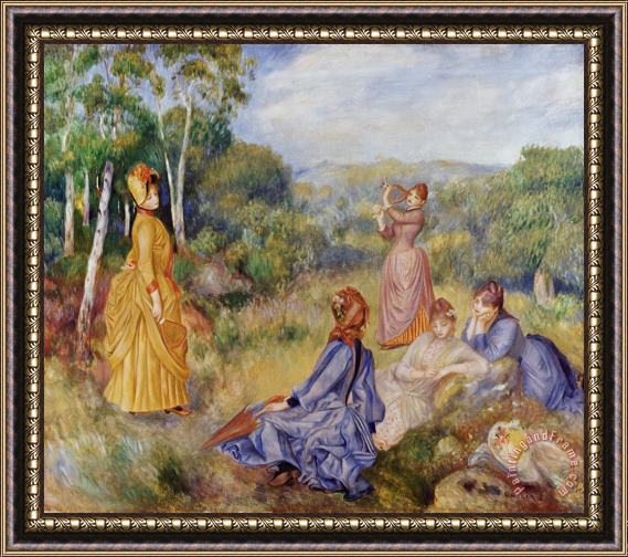 Pierre Auguste Renoir Girls Playing Battledore And Shuttlecock Framed Painting