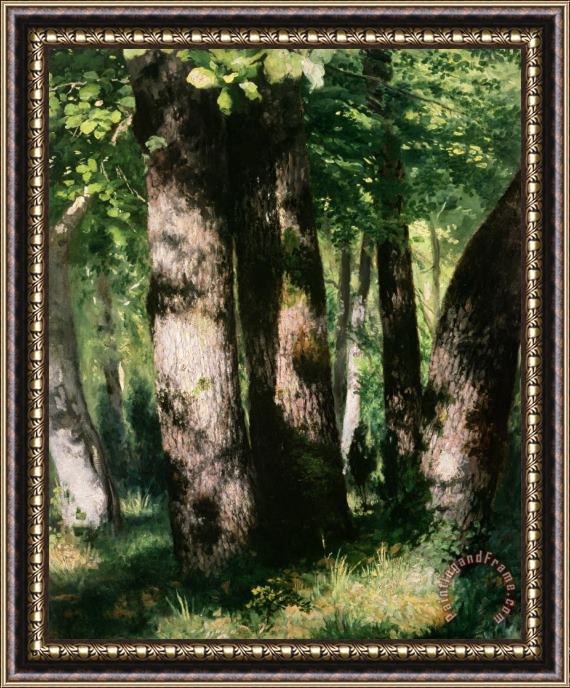 Pierre Auguste Renoir In The Forest Of Fontainebleau Framed Painting
