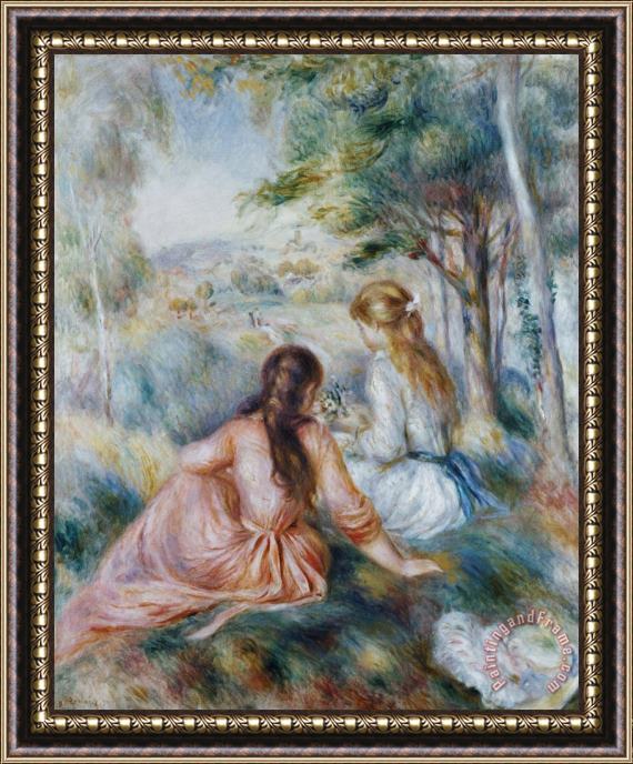 Pierre Auguste Renoir In The Meadow Framed Print