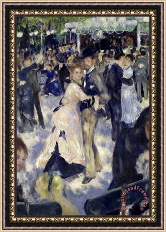 Pierre Auguste Renoir Le Moulin De La Galette, Detail of The Dancers Framed Painting