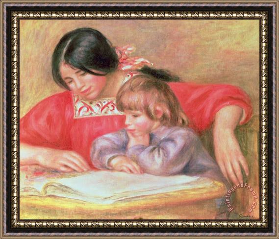 Pierre Auguste Renoir  Leontine and Coco Framed Painting