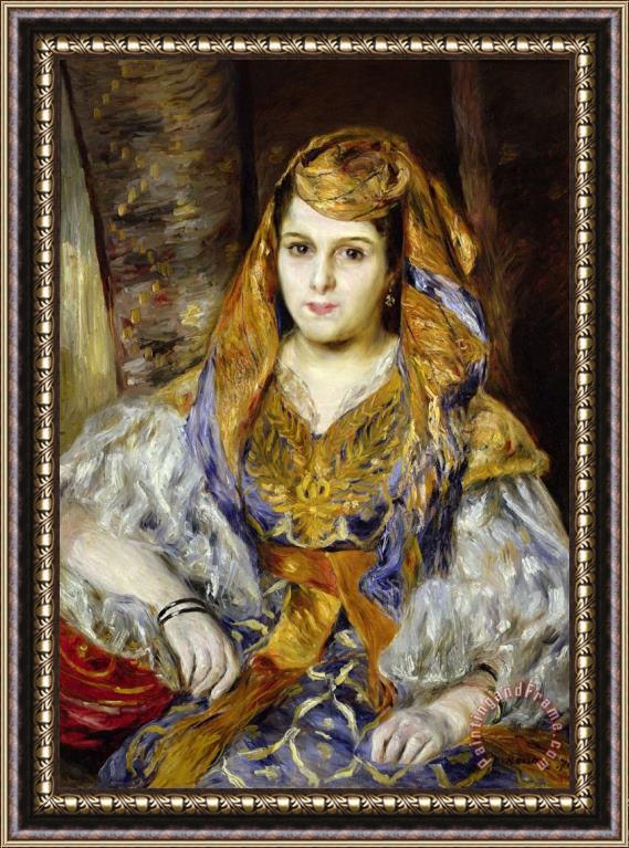 Pierre Auguste Renoir Mme. Clementine Stora in Algerian Dress Framed Painting