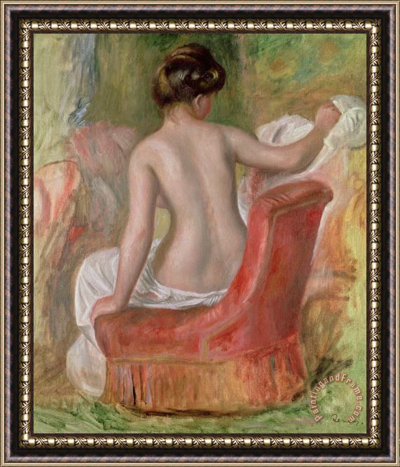 Pierre Auguste Renoir Nude in an Armchair Framed Painting