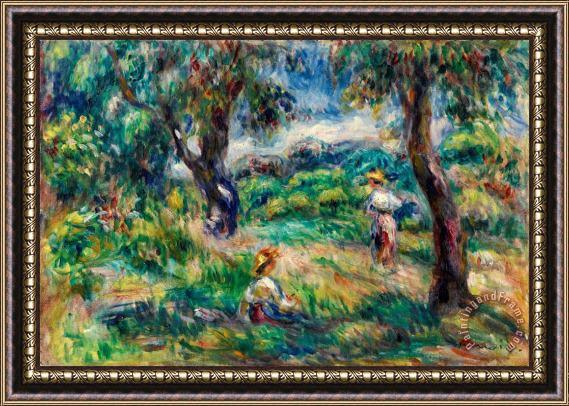 Pierre Auguste Renoir Paysage Bleu Framed Painting
