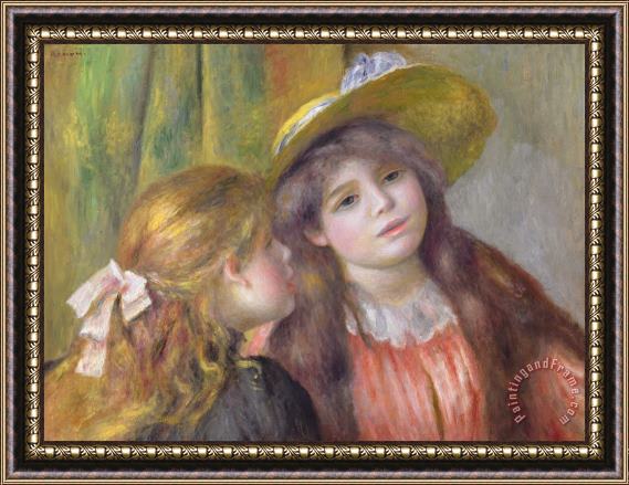 Pierre Auguste Renoir Portrait of Two Girls Framed Print