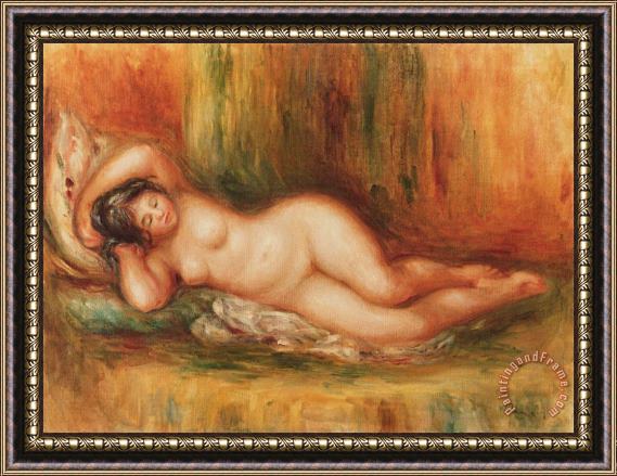 Pierre Auguste Renoir Reclining bather Framed Painting